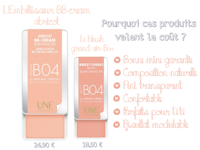 Embellisseur BB cream abricot et blush grand air B04 UNE beauty